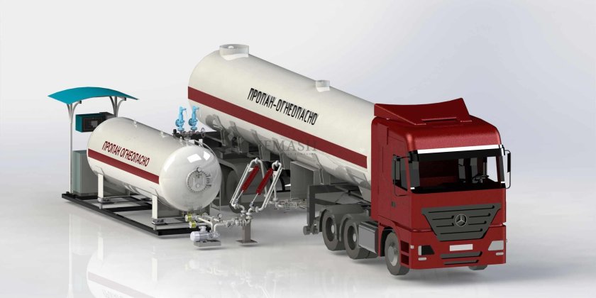 Слив СУГ из автоцистерны в резервуар