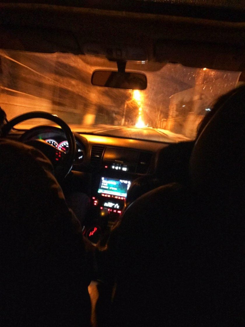 ВАЗ 2114 ночью за рулем