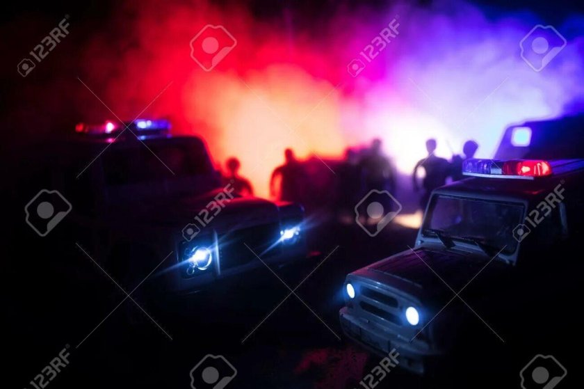 Горящая Полицейская машина