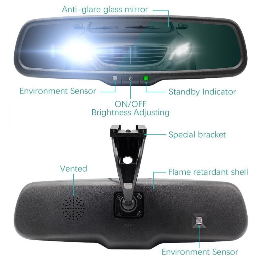 Салонное зеркало с автоматическим затемнением