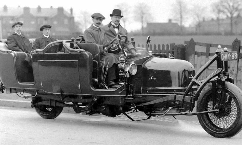 Двухколесный автомобиль Петра Шиловского 1914 год