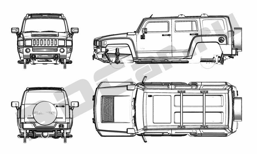 Хаммер н2 чертежи