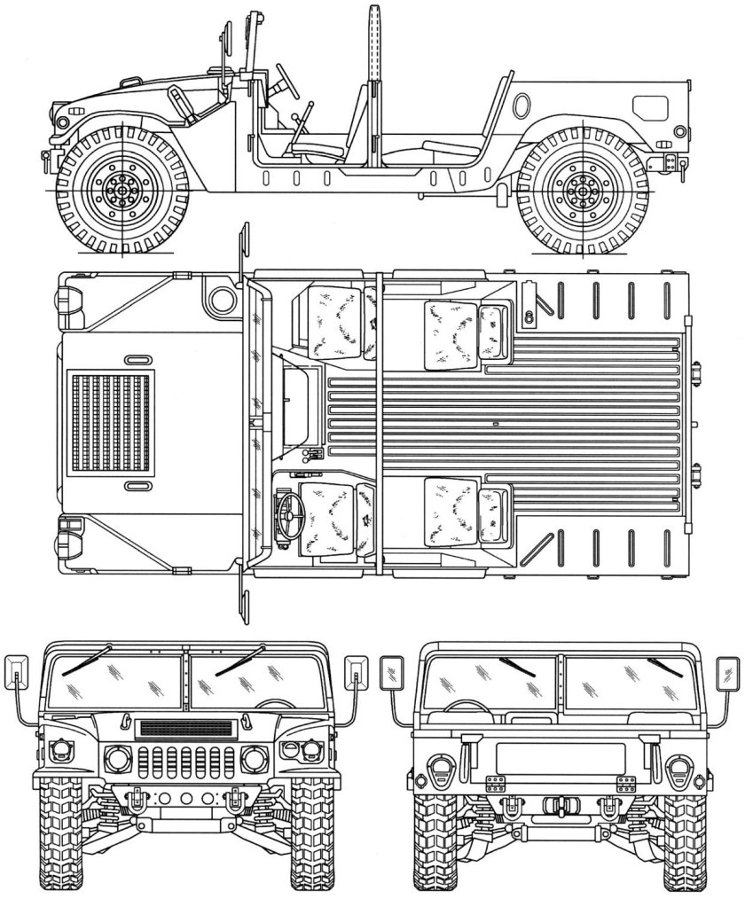Hummer m1025 HMMWV чертеж
