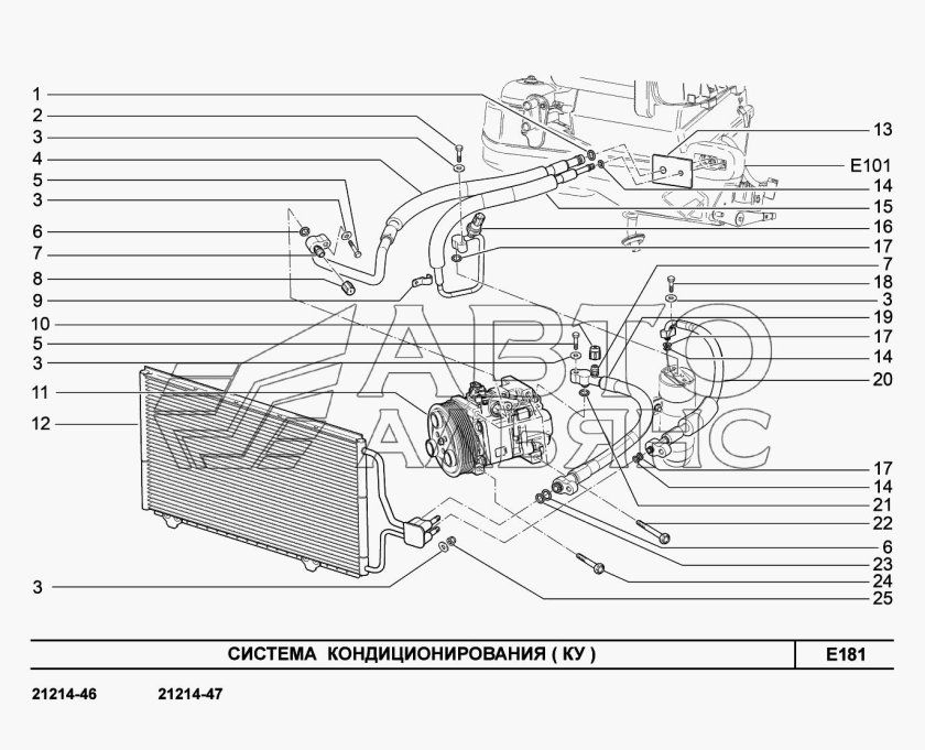Радиатор кондиционера Нива 21214