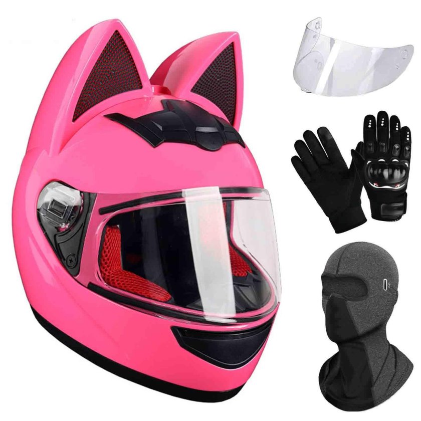 Шлем мотоциклетный с ушками женский