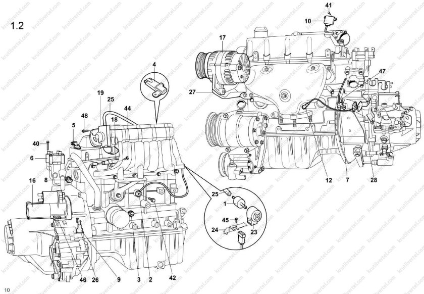 Схема двигателя черри а 13
