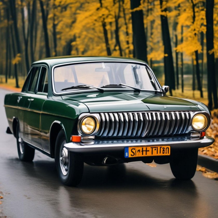 Волга темно синяя на гидроподвеске