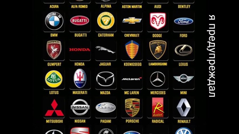 Марки автомобилей