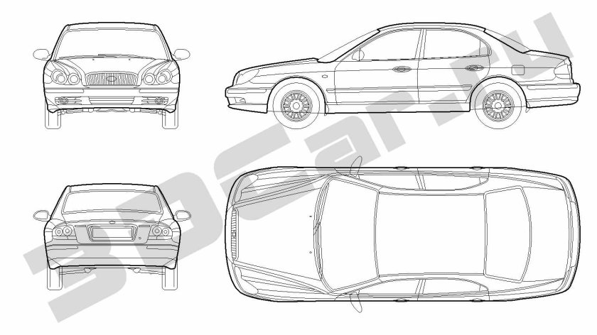 Hyundai Sonata чертеж