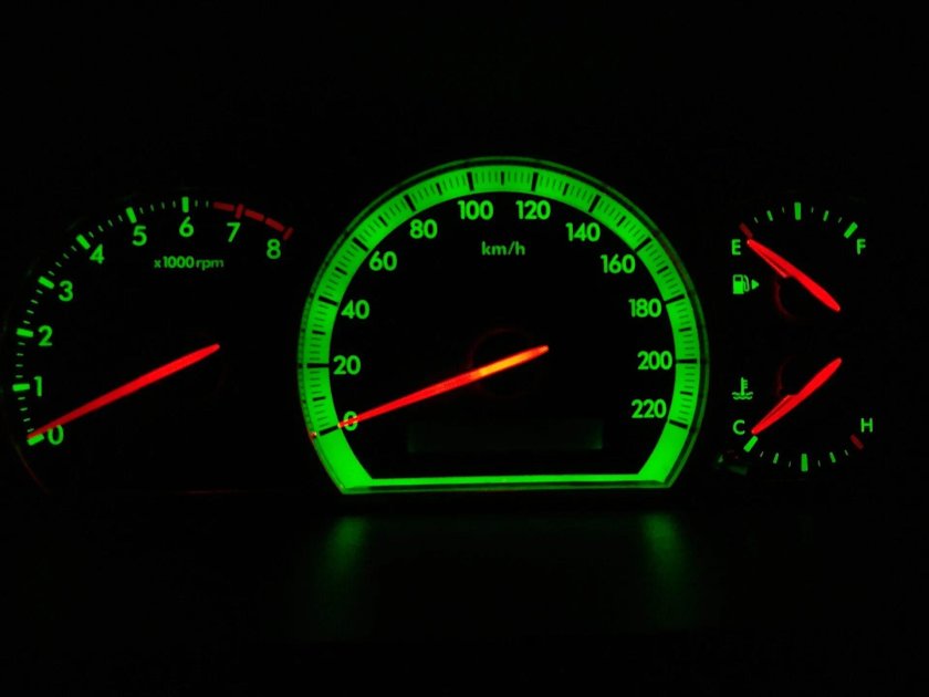 Зеленая подсветка приборов