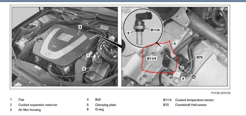 Датчик температуры двигателя Мерседес w203