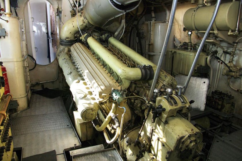 Теплоход Метеор машинное отделение