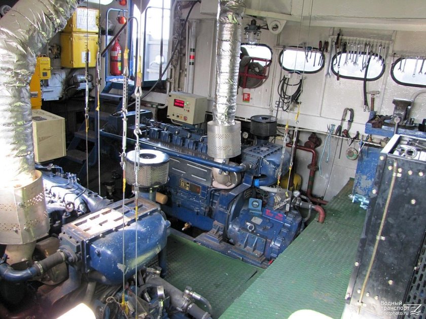 Машинное отделение теплохода РТ 300