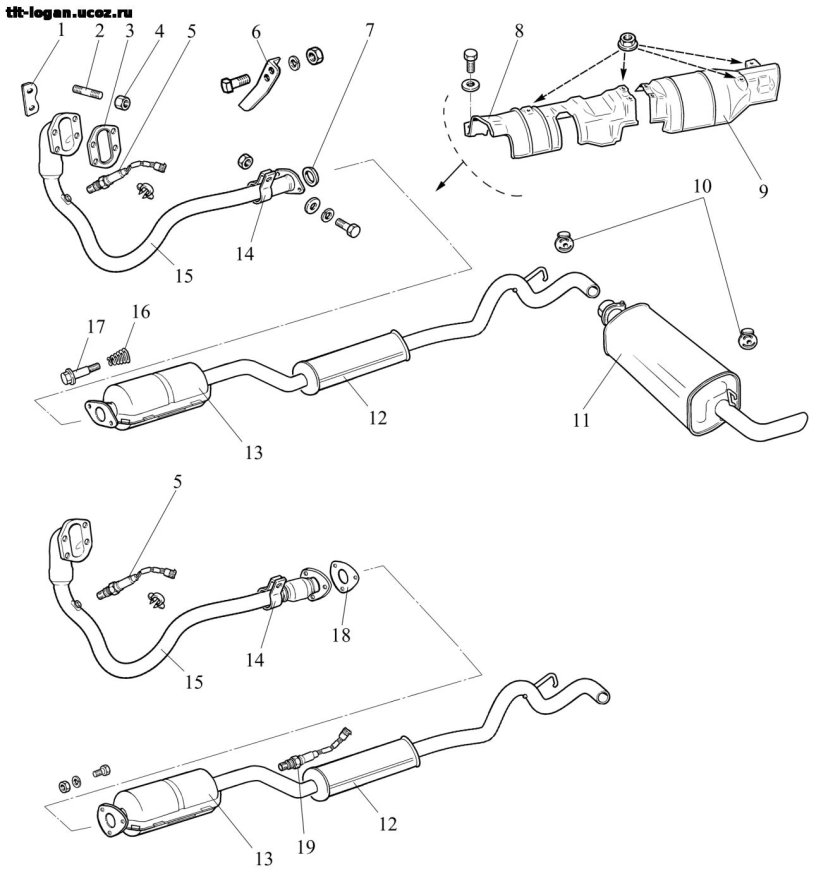 Система выпуска отработавших газов Нива Шевроле