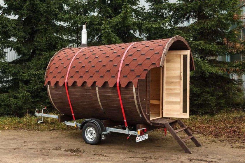 Баня бочка передвижная