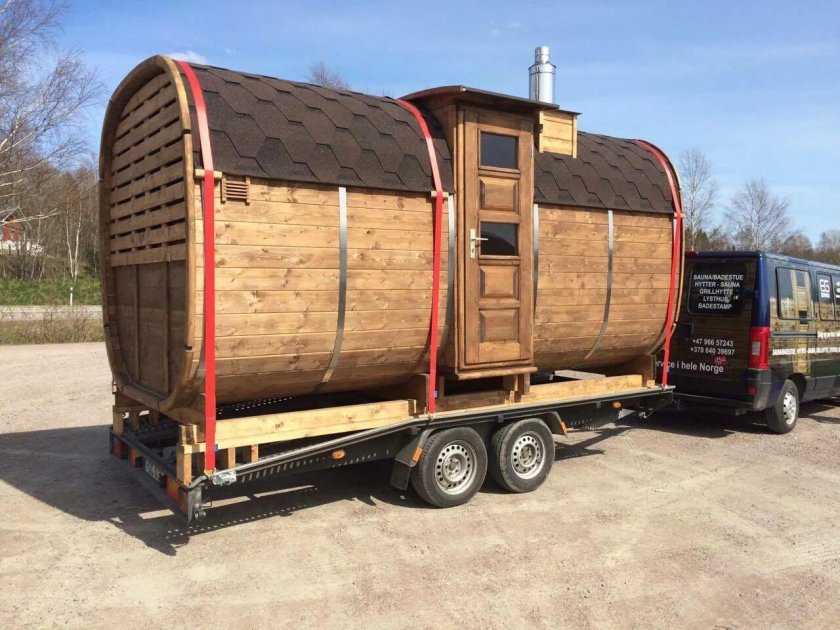 Баня бочка на колесах