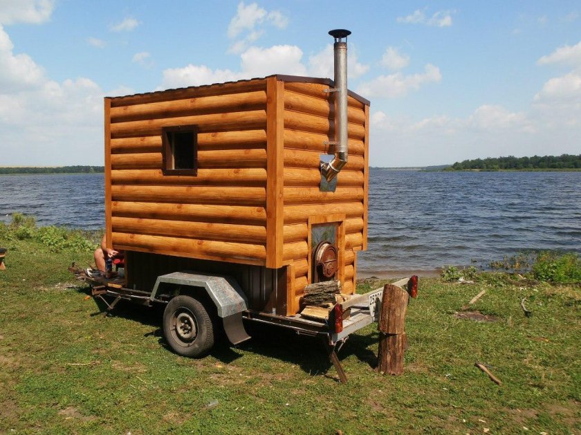 Передвижная баня на колесах
