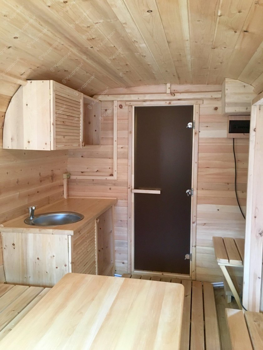 Баня бочка большая с помывочной