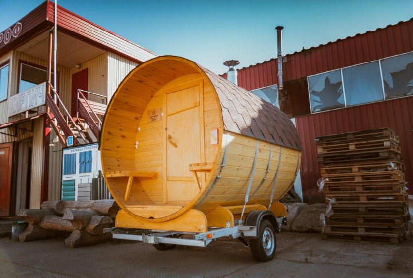 Баня бочка на колесах