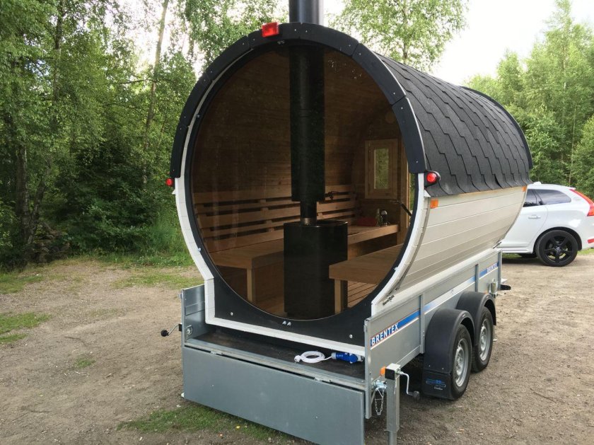 Баня бочка передвижная