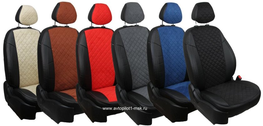 Чехлы Toyota Prius II 2003-2009г (черный+темно-серый) экокожа Autopilot