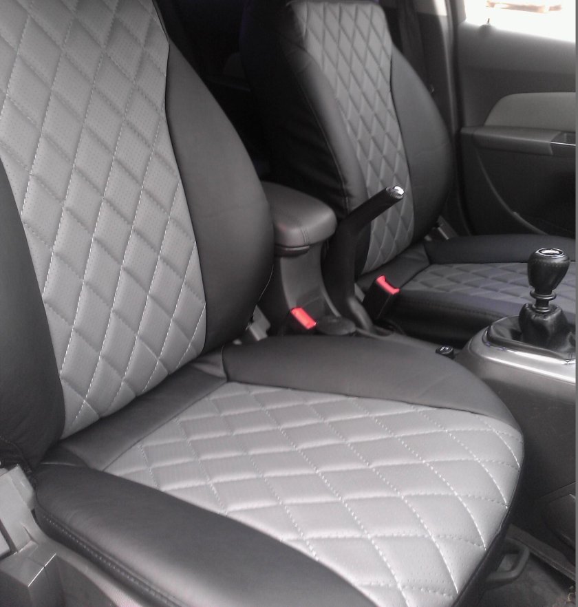 Чехлы Lada Priora SD 2014- ромб экокожа Seintex