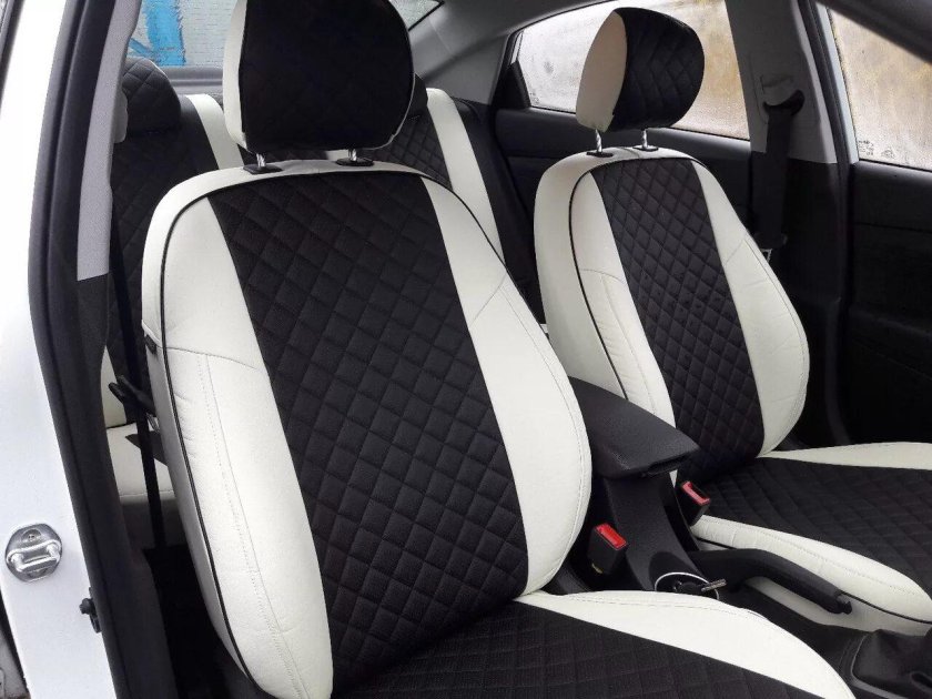 Киа Рио чехлы экокожа Автопилот