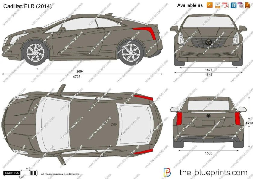 Cadillac CTS чертеж