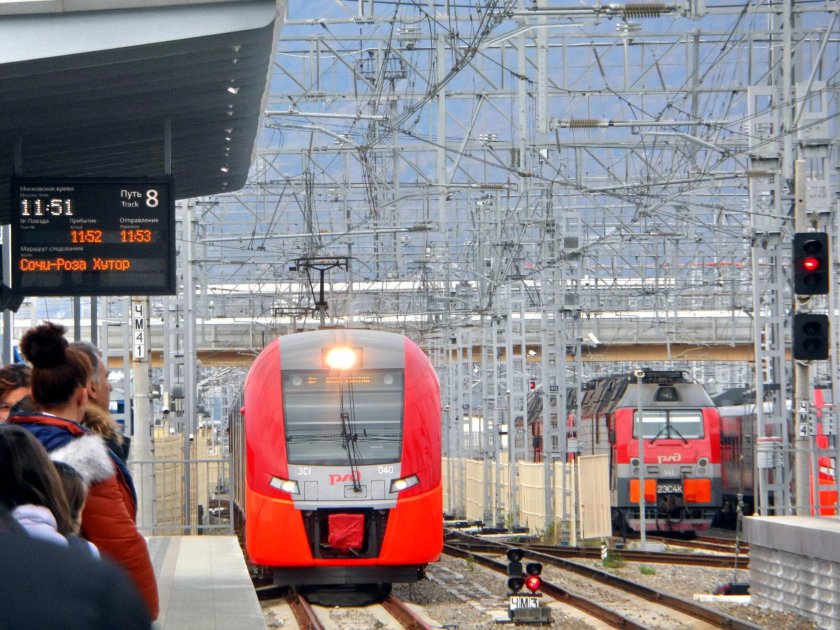 Электричка Адлер красная Поляна