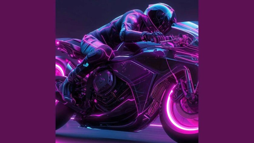 Неоновый мотоцикл