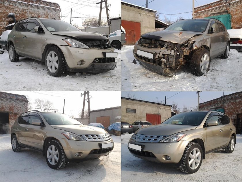 Автомобиль до и после ремонта