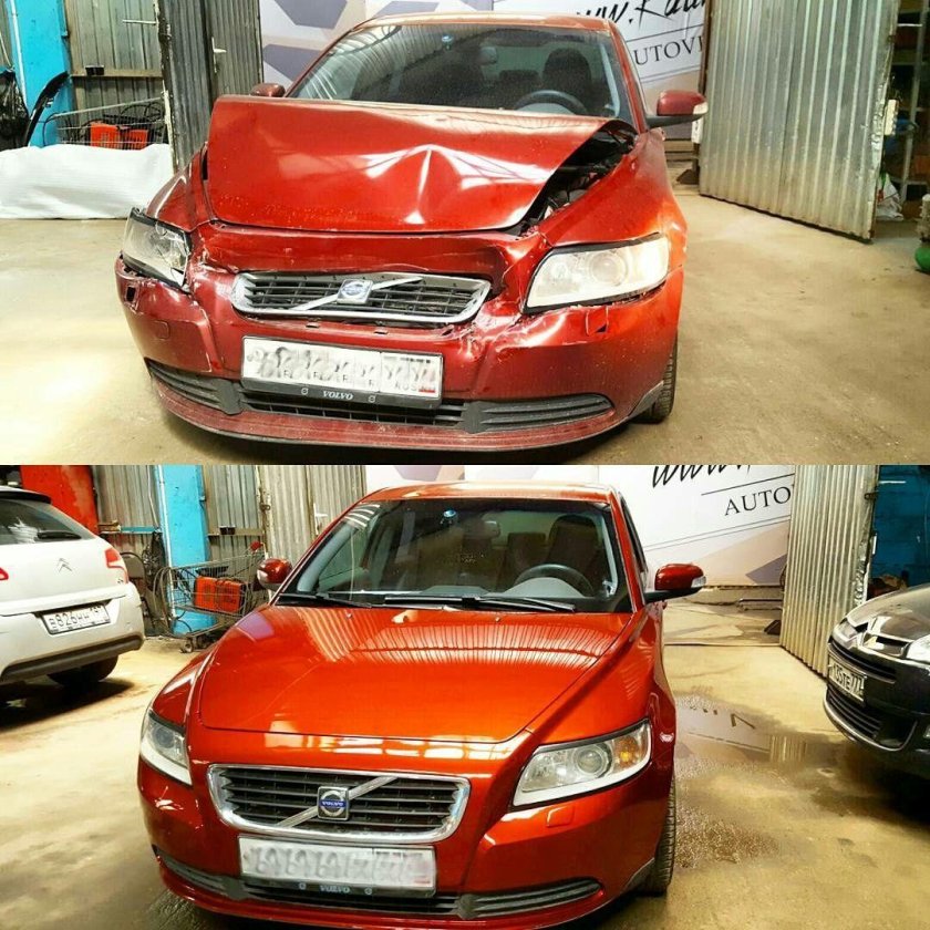 Машина до и после покраски