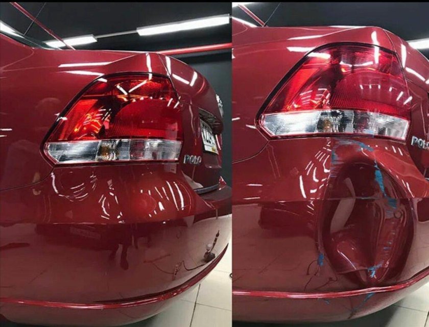 Машина до и после кузовного ремонта