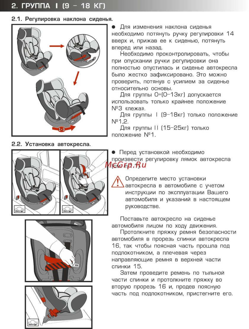 Siger автокресло схема