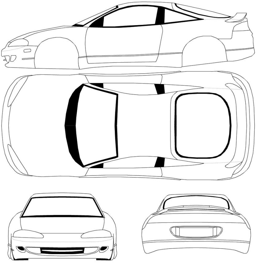 Mitsubishi Eclipse 2g чертеж