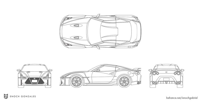 Nissan GTR r35 Blueprint