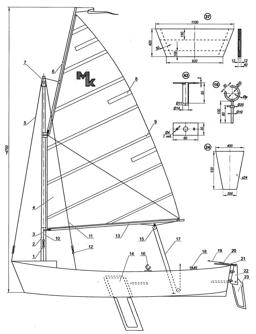 Швертбот кадет парусное вооружение