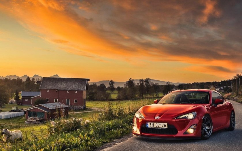 Тойота гт86 красная
