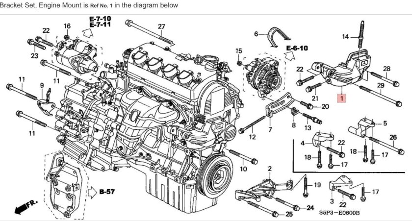 Схема двигателя Хонда Цивик 4д 1.8