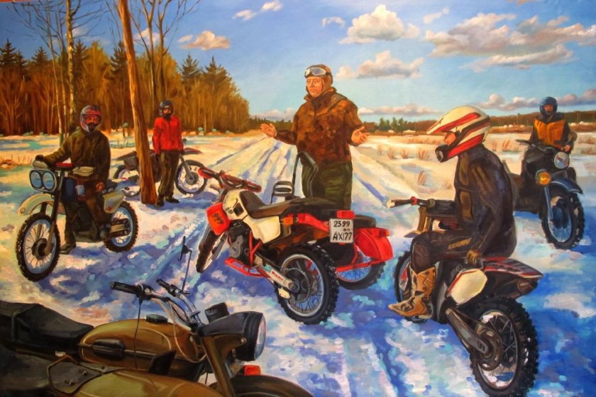 Мотоцикл живопись