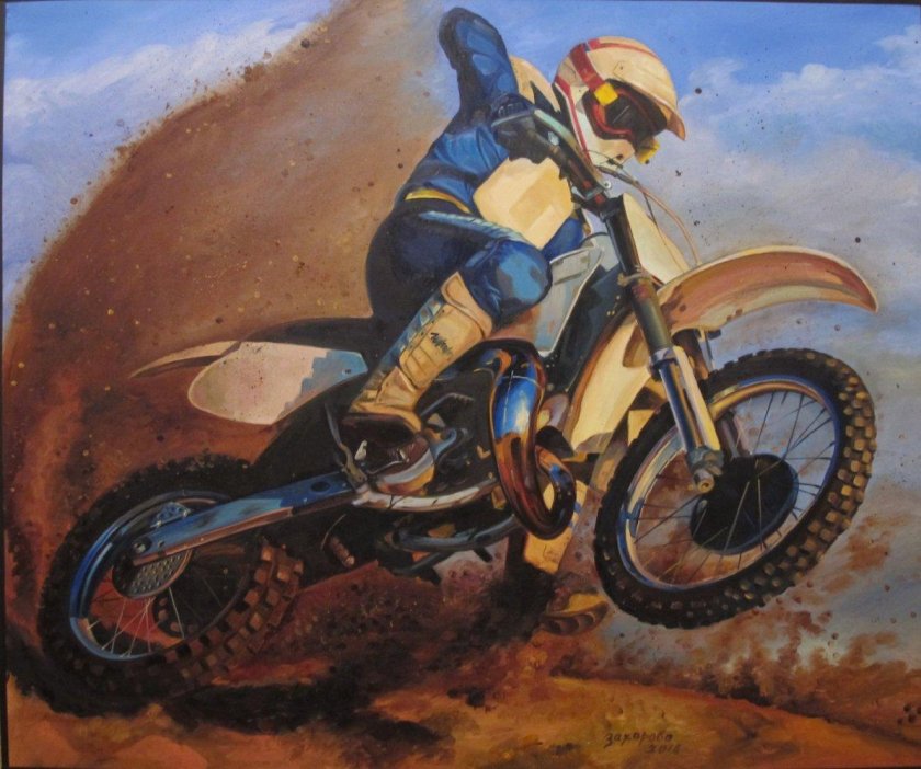 Мотоцикл живопись