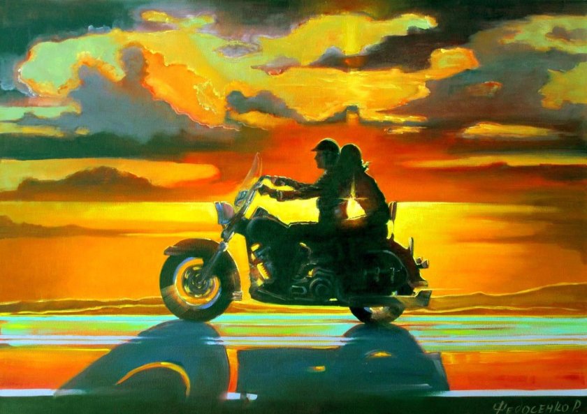 Художник Роман Федосенко картины мотоцикл