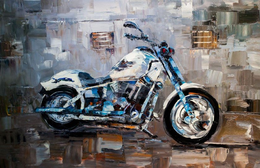 Картина по номерам мотоцикл