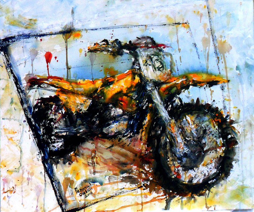 Мотоцикл живопись