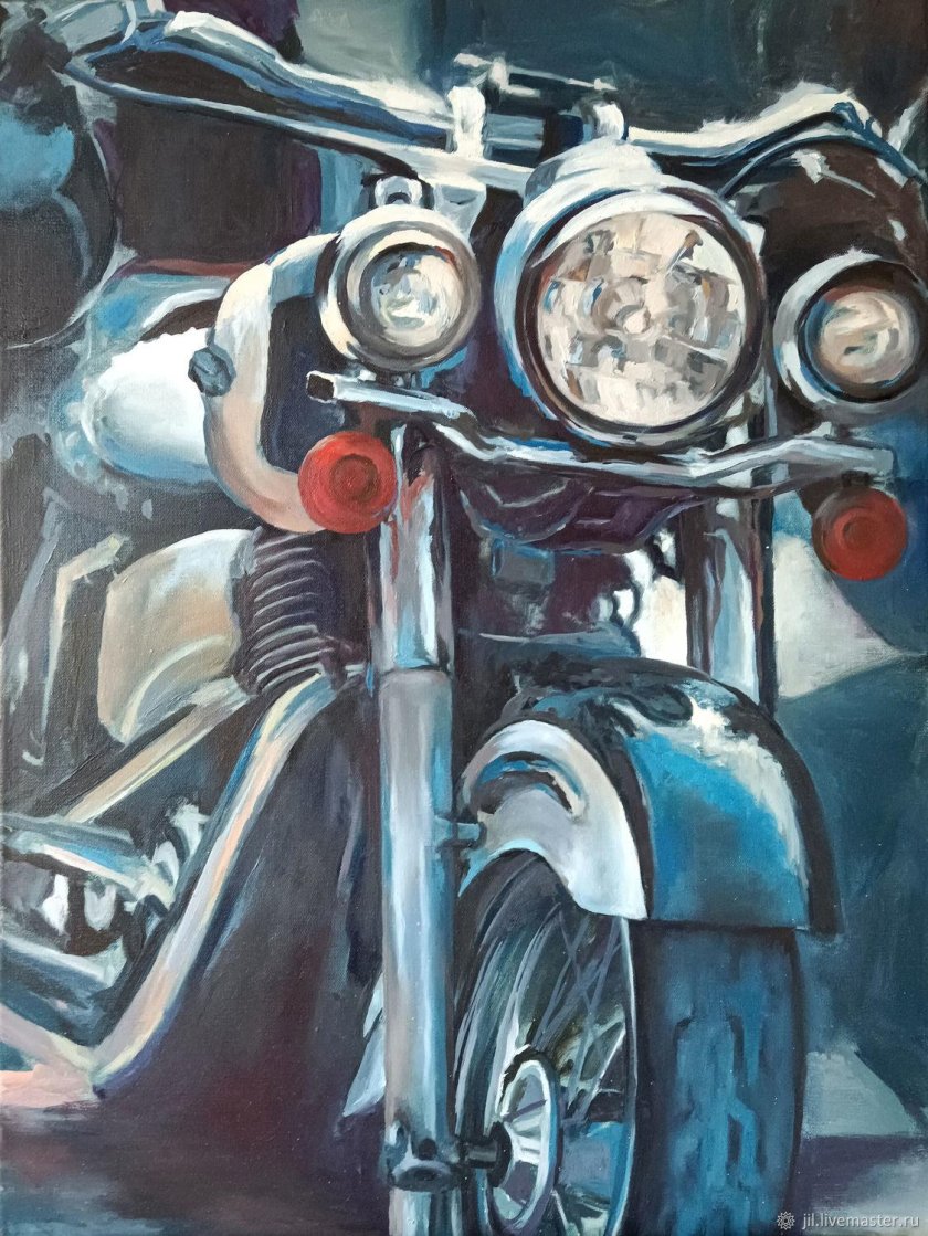 Мотоцикл живопись