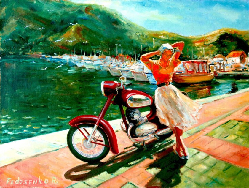 Художник Роман Федосенко картины мотоцикл