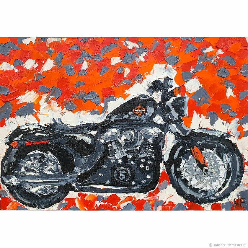 Мотоцикл живопись