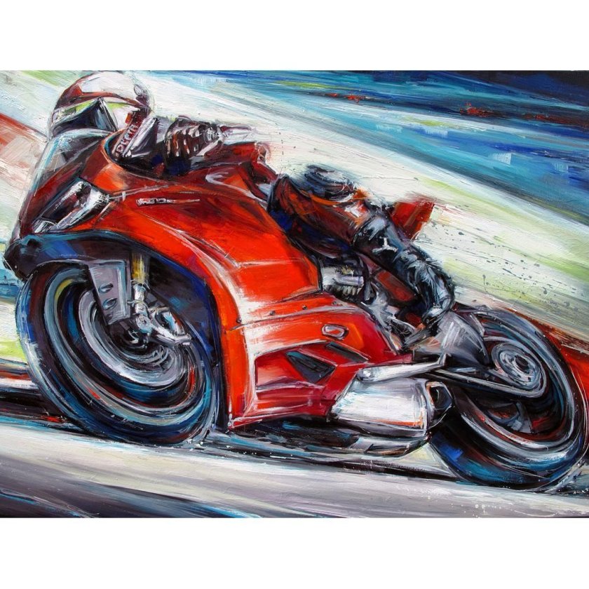 Мотоцикл живопись