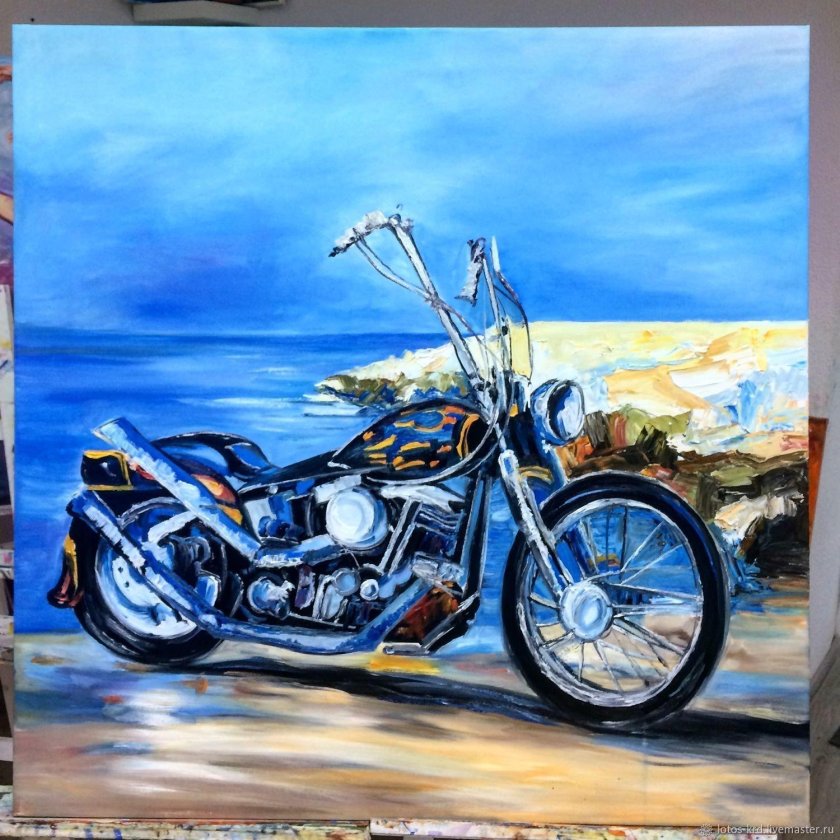 Мотоцикл живопись