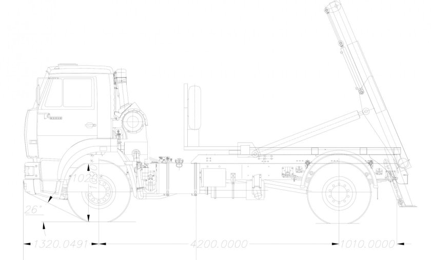 КАМАЗ 53605 шасси чертеж